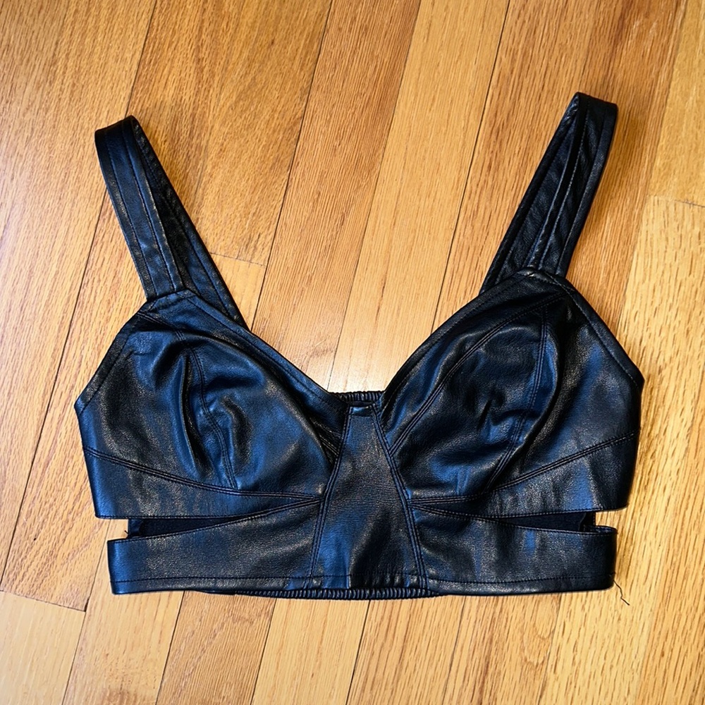 Forever 21 Leather Crop Top Butterfly Shape